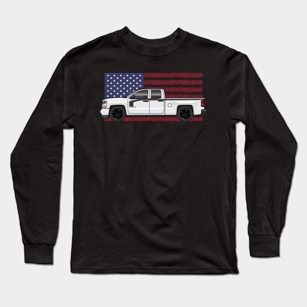 white usa 3 Long Sleeve T-Shirt by JRCustoms44